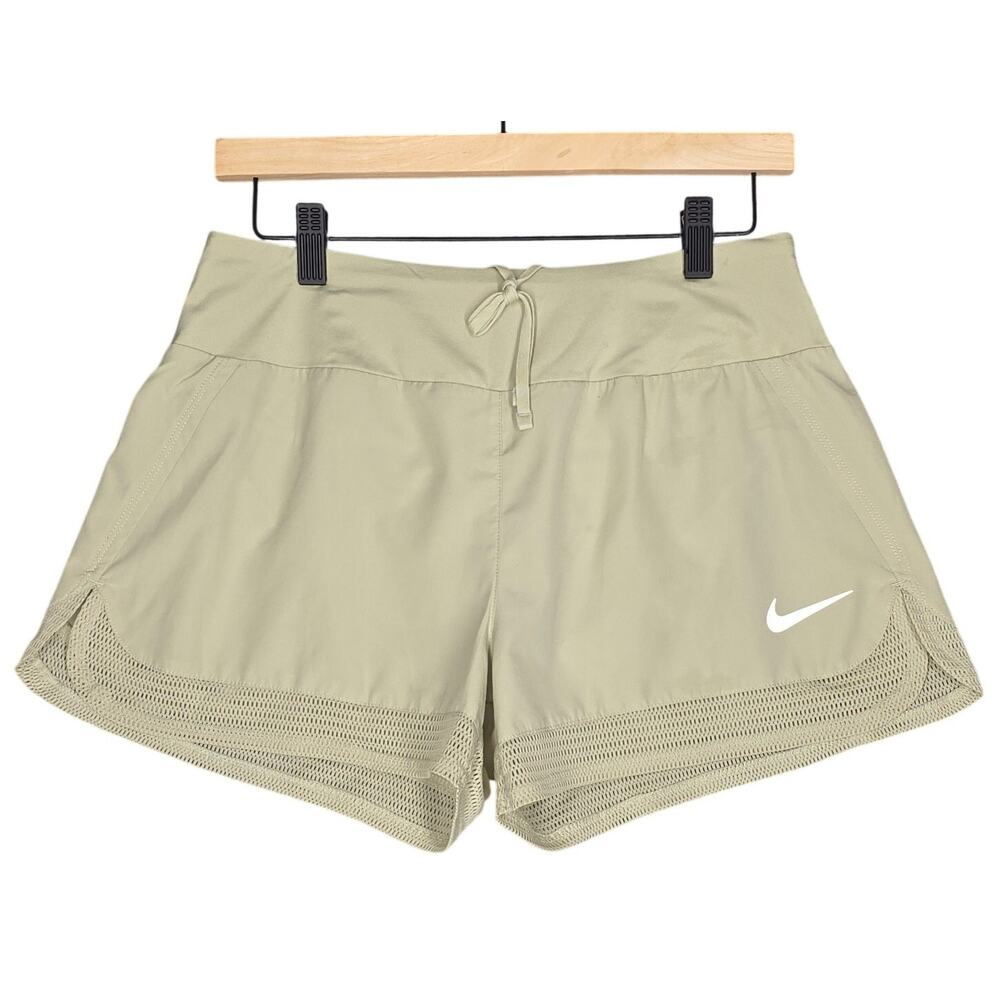NIKE DRI‑FIT 3" RUNNING SHORTS – WOMEN’S SMALL – LIGHT GREEN – BUILT‑IN LINER